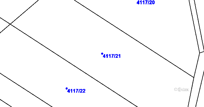 Parcela st. 4117/21 v KÚ Senorady, Katastrální mapa