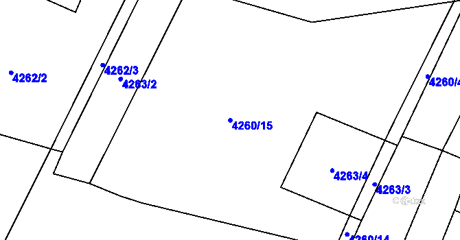 Parcela st. 4260/15 v KÚ Senorady, Katastrální mapa