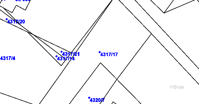 Parcela st. 4317/17 v KÚ Senorady, Katastrální mapa