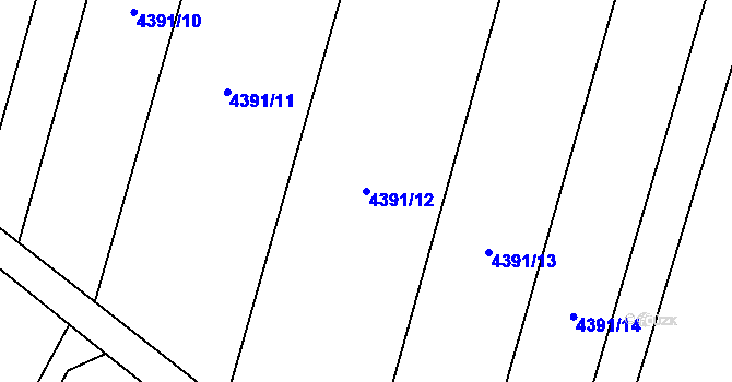 Parcela st. 4391/12 v KÚ Senorady, Katastrální mapa