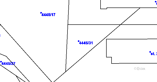 Parcela st. 4445/31 v KÚ Senorady, Katastrální mapa