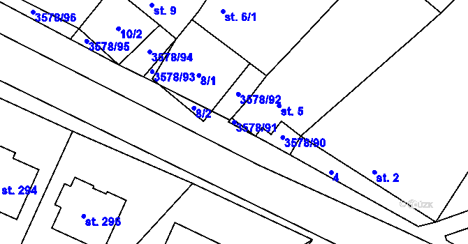 Parcela st. 3578/91 v KÚ Senorady, Katastrální mapa