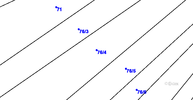 Parcela st. 76/4 v KÚ Nečice, Katastrální mapa