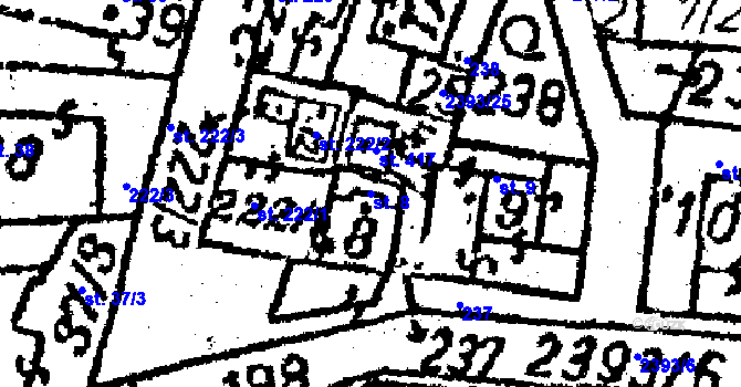 Parcela st. 8 v KÚ Senožaty, Katastrální mapa