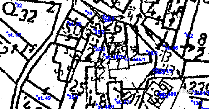 Parcela st. 48/2 v KÚ Senožaty, Katastrální mapa