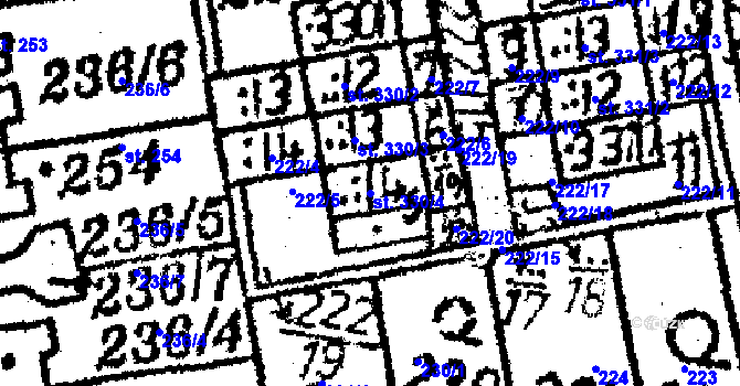 Parcela st. 330/4 v KÚ Senožaty, Katastrální mapa