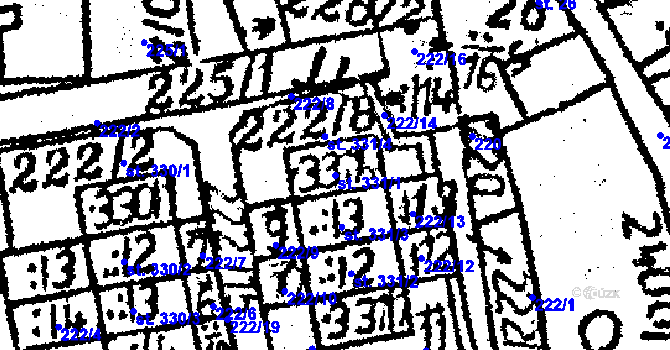 Parcela st. 331/1 v KÚ Senožaty, Katastrální mapa
