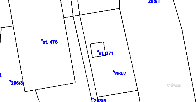 Parcela st. 371 v KÚ Senožaty, Katastrální mapa