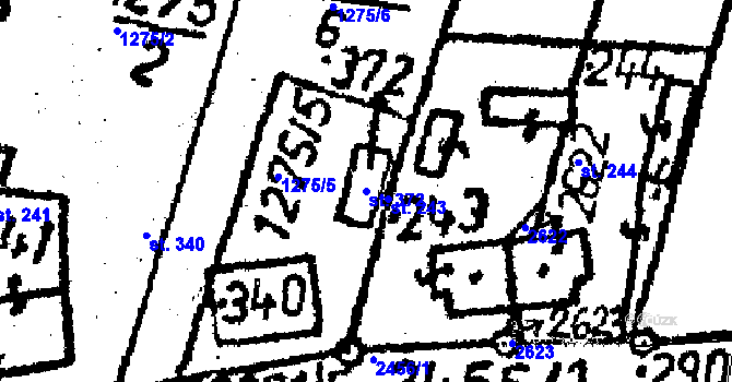 Parcela st. 372 v KÚ Senožaty, Katastrální mapa