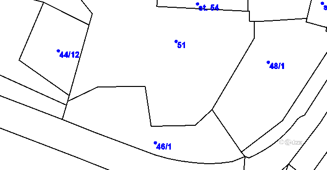 Parcela st. 49 v KÚ Senožaty, Katastrální mapa