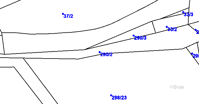Parcela st. 290/2 v KÚ Senožaty, Katastrální mapa