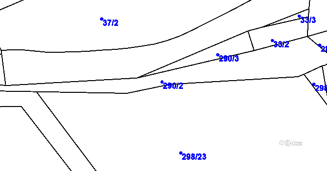 Parcela st. 293/4 v KÚ Senožaty, Katastrální mapa