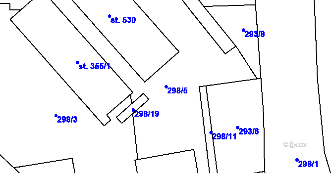 Parcela st. 298/5 v KÚ Senožaty, Katastrální mapa