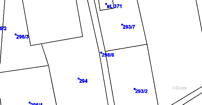 Parcela st. 298/6 v KÚ Senožaty, Katastrální mapa