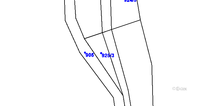 Parcela st. 925/3 v KÚ Senožaty, Katastrální mapa