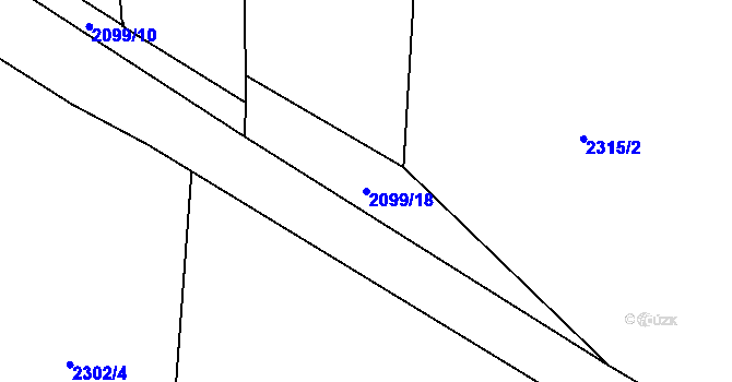 Parcela st. 2099/18 v KÚ Senožaty, Katastrální mapa