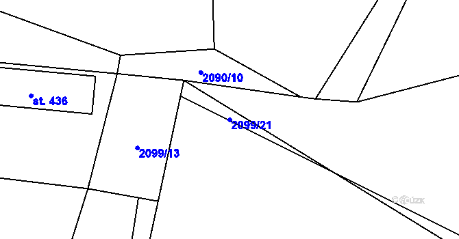 Parcela st. 2099/21 v KÚ Senožaty, Katastrální mapa
