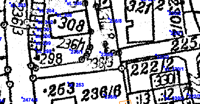 Parcela st. 236/9 v KÚ Senožaty, Katastrální mapa