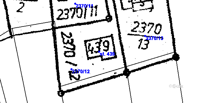 Parcela st. 439 v KÚ Senožaty, Katastrální mapa