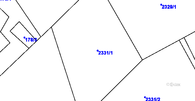 Parcela st. 2331/1 v KÚ Senožaty, Katastrální mapa