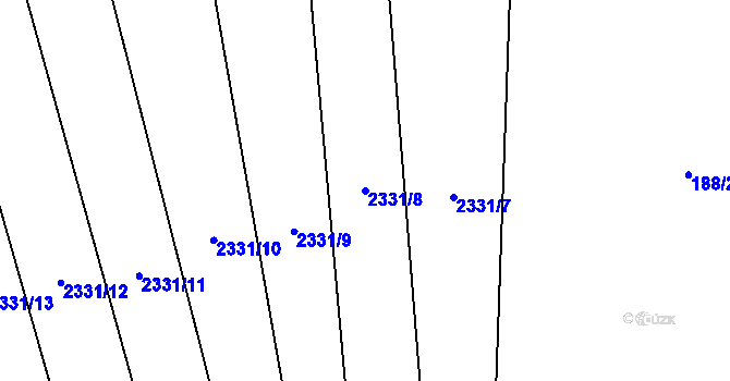 Parcela st. 2331/8 v KÚ Senožaty, Katastrální mapa
