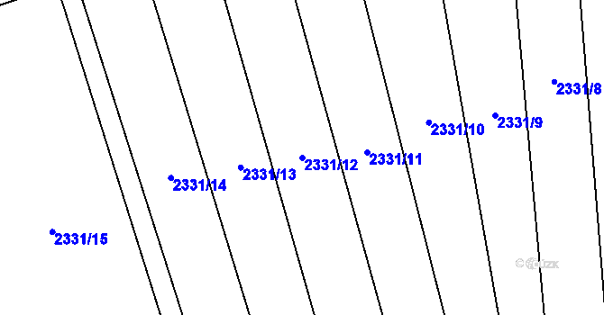 Parcela st. 2331/12 v KÚ Senožaty, Katastrální mapa