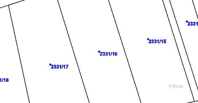 Parcela st. 2331/16 v KÚ Senožaty, Katastrální mapa