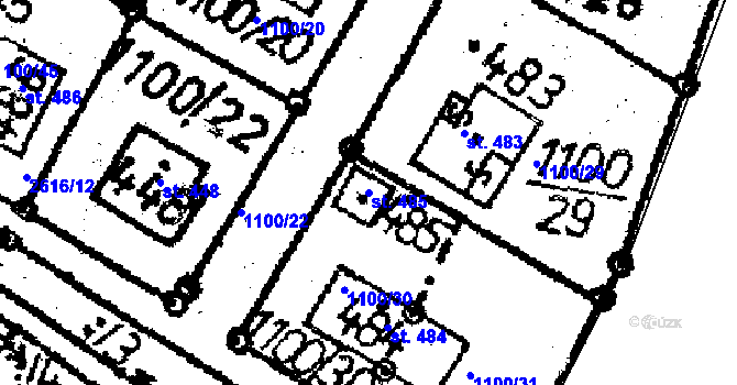 Parcela st. 485 v KÚ Senožaty, Katastrální mapa