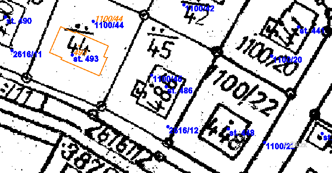 Parcela st. 486 v KÚ Senožaty, Katastrální mapa