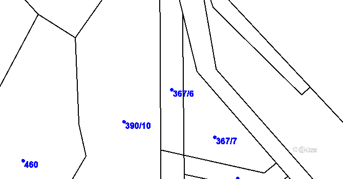 Parcela st. 367/6 v KÚ Syrov, Katastrální mapa