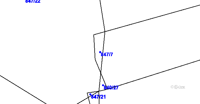 Parcela st. 847/7 v KÚ Syrov, Katastrální mapa