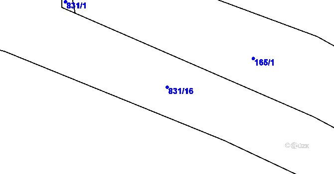 Parcela st. 831/16 v KÚ Syrov, Katastrální mapa