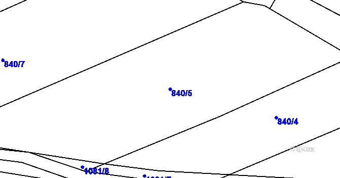 Parcela st. 840/5 v KÚ Syrov, Katastrální mapa