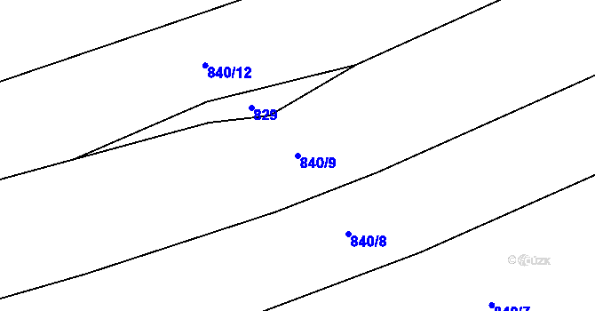 Parcela st. 840/9 v KÚ Syrov, Katastrální mapa