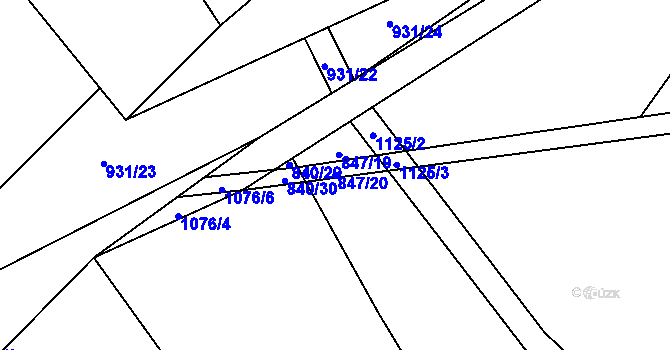 Parcela st. 847/20 v KÚ Syrov, Katastrální mapa