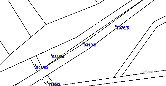 Parcela st. 931/12 v KÚ Syrov, Katastrální mapa