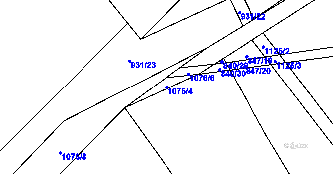 Parcela st. 1076/4 v KÚ Syrov, Katastrální mapa
