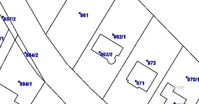 Parcela st. 862/2 v KÚ Sentice, Katastrální mapa