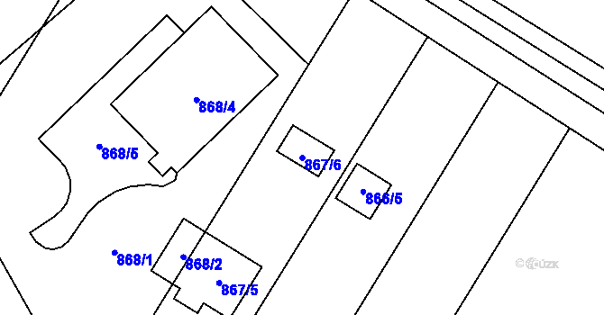 Parcela st. 867/6 v KÚ Sentice, Katastrální mapa