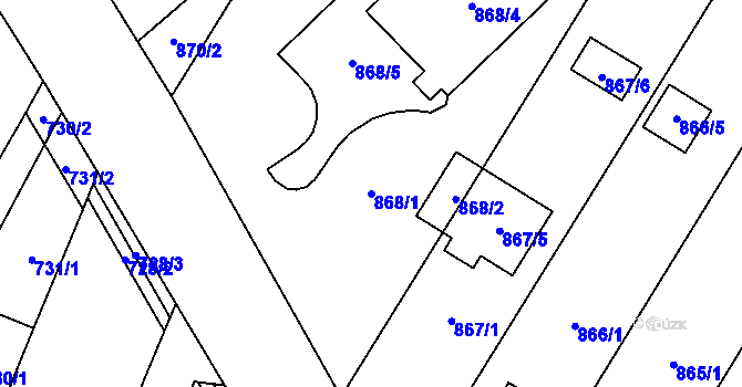 Parcela st. 868/1 v KÚ Sentice, Katastrální mapa