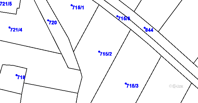 Parcela st. 715/2 v KÚ Sentice, Katastrální mapa