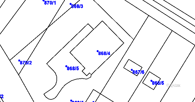 Parcela st. 868/4 v KÚ Sentice, Katastrální mapa