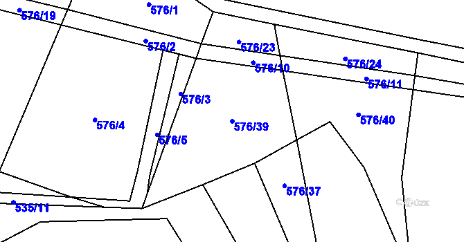 Parcela st. 576/39 v KÚ Líšnice u Sepekova, Katastrální mapa