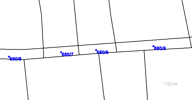 Parcela st. 680/6 v KÚ Líšnice u Sepekova, Katastrální mapa