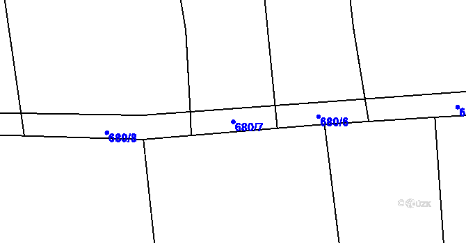 Parcela st. 680/7 v KÚ Líšnice u Sepekova, Katastrální mapa