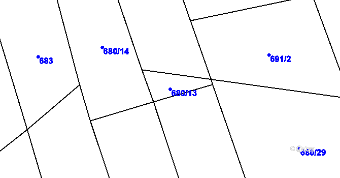 Parcela st. 680/13 v KÚ Líšnice u Sepekova, Katastrální mapa