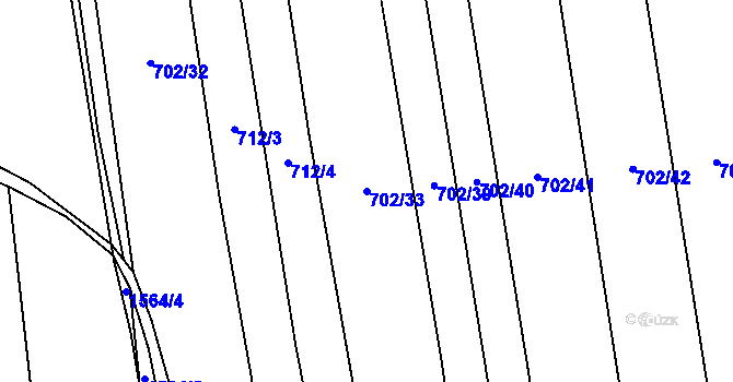 Parcela st. 702/33 v KÚ Líšnice u Sepekova, Katastrální mapa