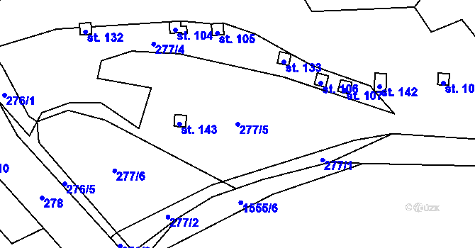 Parcela st. 277/5 v KÚ Líšnice u Sepekova, Katastrální mapa