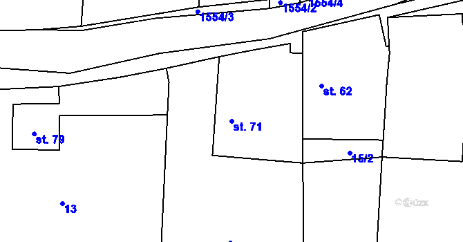 Parcela st. 71 v KÚ Líšnice u Sepekova, Katastrální mapa