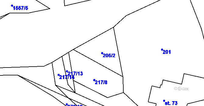 Parcela st. 206/2 v KÚ Líšnice u Sepekova, Katastrální mapa